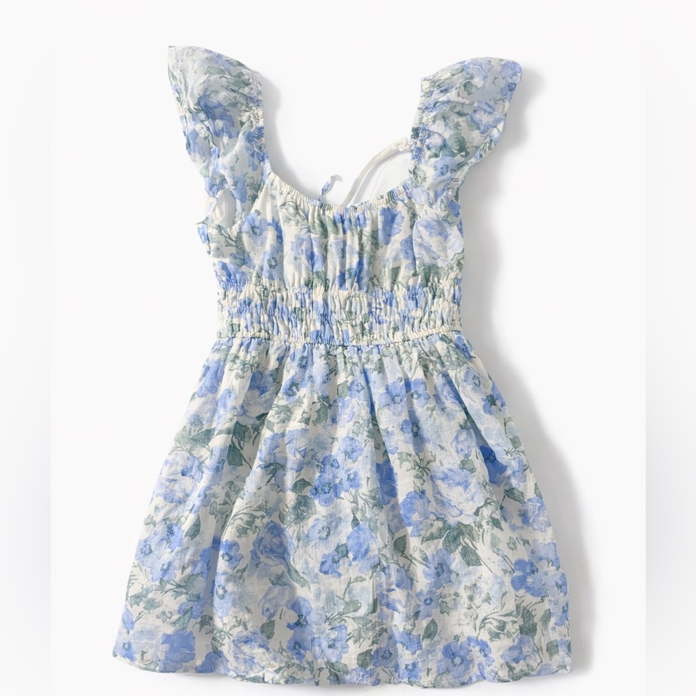 Hollister Blue and White Floral Dress